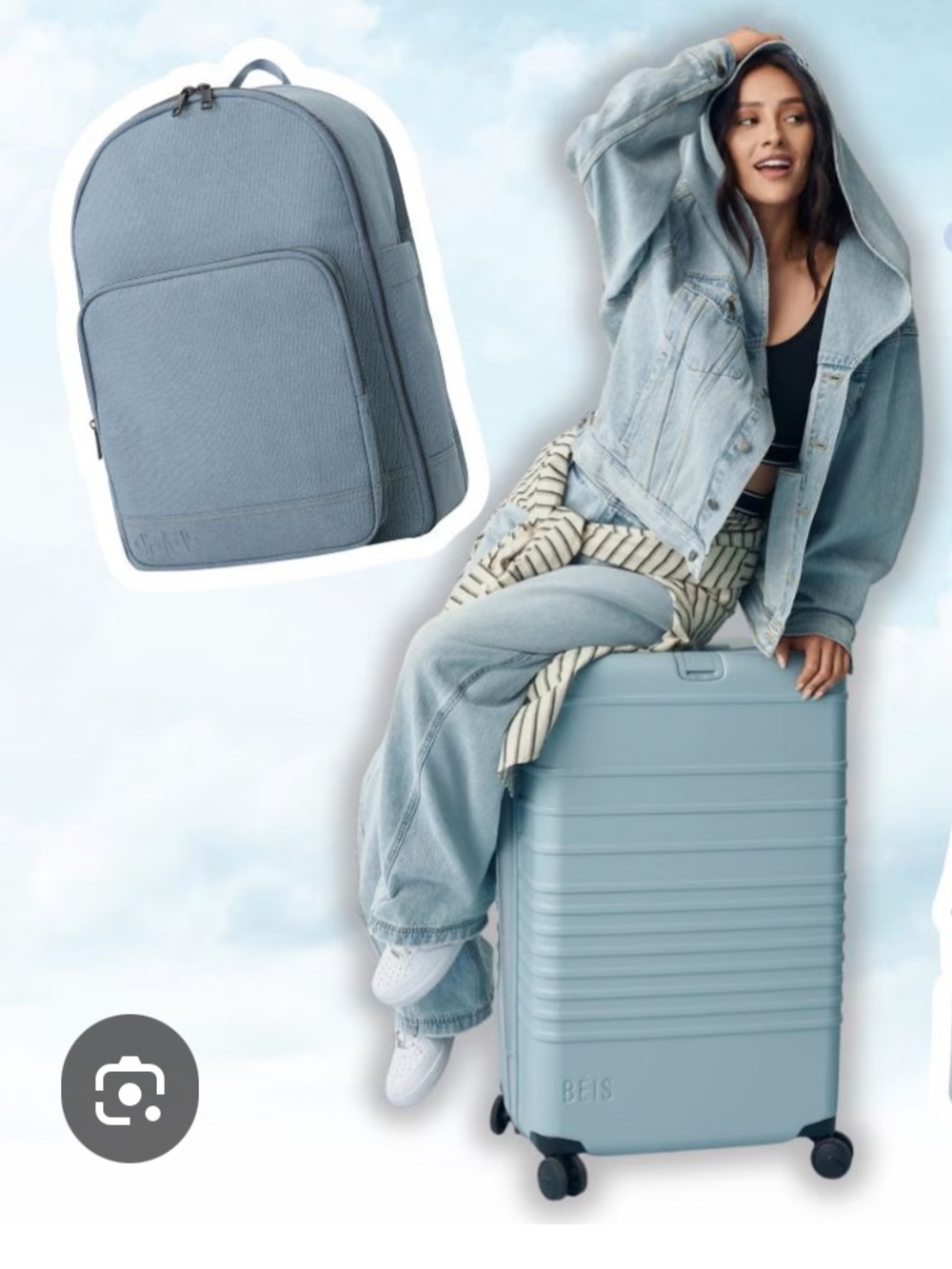 NWT Gap x Beis Collaboration Denim Backpack - Picture 12 of 16